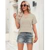 Zeagoo Womens Tops Short Sleeve V Neck Tee Shirts Cute Dressy Casual Clothing Business Work Blouse(Floral Stripes Cx318)