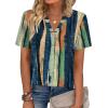 Zeagoo Womens Tops Short Sleeve V Neck Tee Shirts Cute Dressy Casual Clothing Business Work Blouse(Multicolor-cx289)