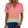Zeagoo Womens Tops Short Sleeve V Neck Tee Shirts Cute Dressy Casual Clothing Business Work Blouse(Pink Jb218)