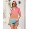 Zeagoo Womens Tops Short Sleeve V Neck Tee Shirts Cute Dressy Casual Clothing Business Work Blouse(Pink Jb218)