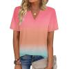 Zeagoo Womens Tops Short Sleeve V Neck Tee Shirts Cute Dressy Casual Clothing Business Work Blouse(Pink Jb218)