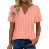 Zeagoo Womens Tops Short Sleeve V Neck Tee Shirts Cute Dressy Casual Clothing Business Work Blouse(Pink Jh586)
