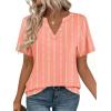 Zeagoo Womens Tops Short Sleeve V Neck Tee Shirts Cute Dressy Casual Clothing Business Work Blouse(Pink Jh586)