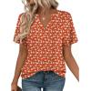 Zeagoo Womens Tops Short Sleeve V Neck Tee Shirts Cute Dressy Casual Clothing Business Work Blouse(Red Flower Sf230)