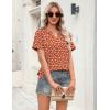 Zeagoo Womens Tops Short Sleeve V Neck Tee Shirts Cute Dressy Casual Clothing Business Work Blouse(Red Flower Sf230)