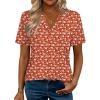 Zeagoo Womens Tops Short Sleeve V Neck Tee Shirts Cute Dressy Casual Clothing Business Work Blouse(Red Flower Sf230)