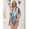 Zeagoo Womens Tops Short Sleeve V Neck Tee Shirts Cute Dressy Casual Clothing Business Work Blouse(Stripes Jh530)