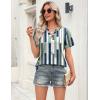 Zeagoo Womens Tops Short Sleeve V Neck Tee Shirts Cute Dressy Casual Clothing Business Work Blouse(Stripes Jh530)