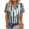 Zeagoo Womens Tops Short Sleeve V Neck Tee Shirts Cute Dressy Casual Clothing Business Work Blouse(Stripes Jh530)