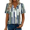 Zeagoo Womens Tops Short Sleeve V Neck Tee Shirts Cute Dressy Casual Clothing Business Work Blouse(Stripes Jh530)