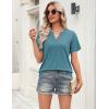 Zeagoo Womens Tops Short Sleeve V Neck Tee Shirts Cute Dressy Casual Clothing Business Work Blouse(Turquoise)