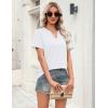 Zeagoo Womens Tops Short Sleeve V Neck Tee Shirts Cute Dressy Casual Clothing Business Work Blouse(White)