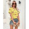 Zeagoo Womens Tops Short Sleeve V Neck Tee Shirts Cute Dressy Casual Clothing Business Work Blouse(Yellow Flowers Bf351)