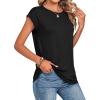 Zeagoo Womens Tops Summer Casual Cap Sleeve Tshirts Shirts Business Dressy Spring Fashion Outfits Trendy Clothes(Black)