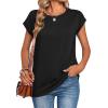 Zeagoo Womens Tops Summer Casual Cap Sleeve Tshirts Shirts Business Dressy Spring Fashion Outfits Trendy Clothes(Black)