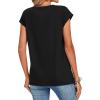 Zeagoo Womens Tops Summer Casual Cap Sleeve Tshirts Shirts Business Dressy Spring Fashion Outfits Trendy Clothes(Black)