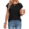 Zeagoo Womens Tops Summer Casual Cap Sleeve Tshirts Shirts Business Dressy Spring Fashion Outfits Trendy Clothes(Black)
