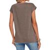Zeagoo Womens Tops Summer Casual Cap Sleeve Tshirts Shirts Business Dressy Spring Fashion Outfits Trendy Clothes(Chocolate Brown)