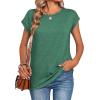 Zeagoo Womens Tops Summer Casual Cap Sleeve Tshirts Shirts Business Dressy Spring Fashion Outfits Trendy Clothes(Forest Green)