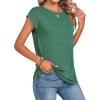 Zeagoo Womens Tops Summer Casual Cap Sleeve Tshirts Shirts Business Dressy Spring Fashion Outfits Trendy Clothes(Forest Green)