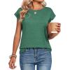 Zeagoo Womens Tops Summer Casual Cap Sleeve Tshirts Shirts Business Dressy Spring Fashion Outfits Trendy Clothes(Forest Green)