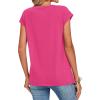 Zeagoo Womens Tops Summer Casual Cap Sleeve Tshirts Shirts Business Dressy Spring Fashion Outfits Trendy Clothes(Hot Pink)