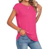 Zeagoo Womens Tops Summer Casual Cap Sleeve Tshirts Shirts Business Dressy Spring Fashion Outfits Trendy Clothes(Hot Pink)