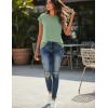 Zeagoo Womens Tops Summer Casual Cap Sleeve Tshirts Shirts Business Dressy Spring Fashion Outfits Trendy Clothes(Light Green)