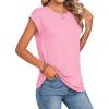 Zeagoo Womens Tops Summer Casual Cap Sleeve Tshirts Shirts Business Dressy Spring Fashion Outfits Trendy Clothes(Light Pink)