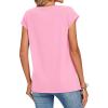 Zeagoo Womens Tops Summer Casual Cap Sleeve Tshirts Shirts Business Dressy Spring Fashion Outfits Trendy Clothes(Light Pink)