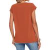 Zeagoo Womens Tops Summer Casual Cap Sleeve Tshirts Shirts Business Dressy Spring Fashion Outfits Trendy Clothes(Orange)