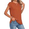 Zeagoo Womens Tops Summer Casual Cap Sleeve Tshirts Shirts Business Dressy Spring Fashion Outfits Trendy Clothes(Orange)