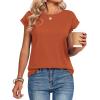 Zeagoo Womens Tops Summer Casual Cap Sleeve Tshirts Shirts Business Dressy Spring Fashion Outfits Trendy Clothes(Orange)