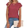 Zeagoo Womens Tops Summer Casual Cap Sleeve Tshirts Shirts Business Dressy Spring Fashion Outfits Trendy Clothes(Red)
