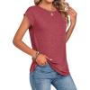 Zeagoo Womens Tops Summer Casual Cap Sleeve Tshirts Shirts Business Dressy Spring Fashion Outfits Trendy Clothes(Red)