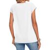 Zeagoo Womens Tops Summer Casual Cap Sleeve Tshirts Shirts Business Dressy Spring Fashion Outfits Trendy Clothes(White)
