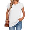 Zeagoo Womens Tops Summer Casual Cap Sleeve Tshirts Shirts Business Dressy Spring Fashion Outfits Trendy Clothes(White)