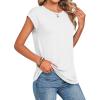 Zeagoo Womens Tops Summer Casual Cap Sleeve Tshirts Shirts Business Dressy Spring Fashion Outfits Trendy Clothes(White)