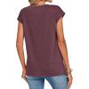 Zeagoo Womens Tops Summer Casual Cap Sleeve Tshirts Shirts Business Dressy Spring Fashion Outfits Trendy Clothes(Wine Red)