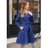 Zeagoo Women’s Trench Coats Double-Breasted Long Coat with Belt(Blue)
