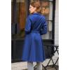 Zeagoo Women’s Trench Coats Double-Breasted Long Coat with Belt(Blue)