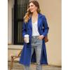 Zeagoo Women’s Trench Coats Double-Breasted Long Coat with Belt(Blue)