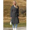 Zeagoo Women’s Trench Coats Double-Breasted Long Coat with Belt(Dark Gray)