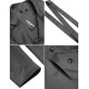 Zeagoo Women’s Trench Coats Double-Breasted Long Coat with Belt(Dark Gray)