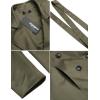 Zeagoo Women’s Trench Coats Double-Breasted Long Coat with Belt(Dark Green)