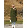 Zeagoo Women’s Trench Coats Double-Breasted Long Coat with Belt(Dark Green)