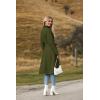 Zeagoo Women’s Trench Coats Double-Breasted Long Coat with Belt(Dark Green)