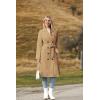 Zeagoo Women’s Trench Coats Double-Breasted Long Coat with Belt(Khaki Light)