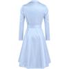 Zeagoo Women’s Trench Coats Double-Breasted Long Coat with Belt(Light Blue)