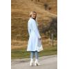 Zeagoo Women’s Trench Coats Double-Breasted Long Coat with Belt(Light Blue)